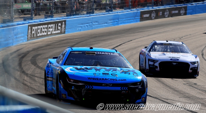 Ross Chastain leads Austin Cindric